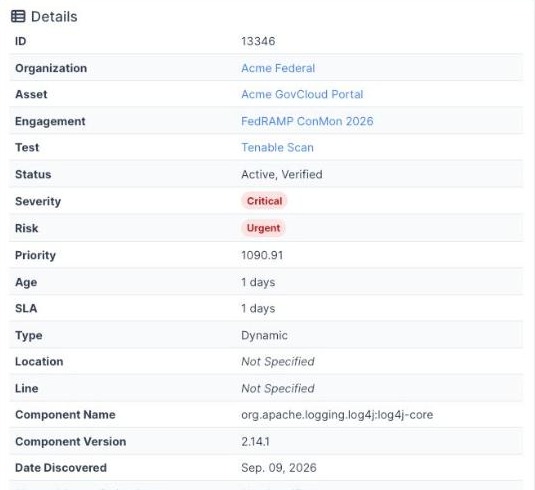 Finding detail showing a one-day SLA after the finding is rated N5