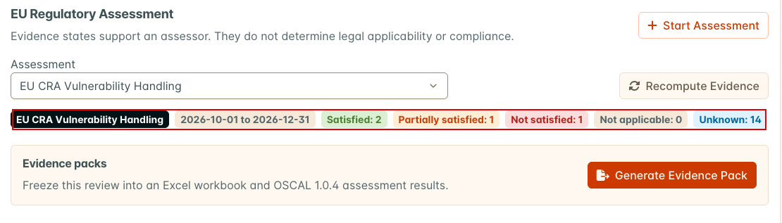 Summary counts after the first recompute