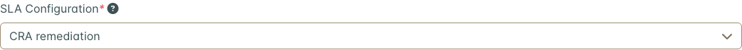 The SLA Configuration field set to CRA remediation