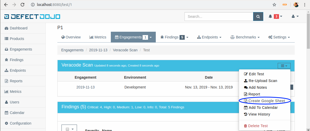 Create Google Sheet Button