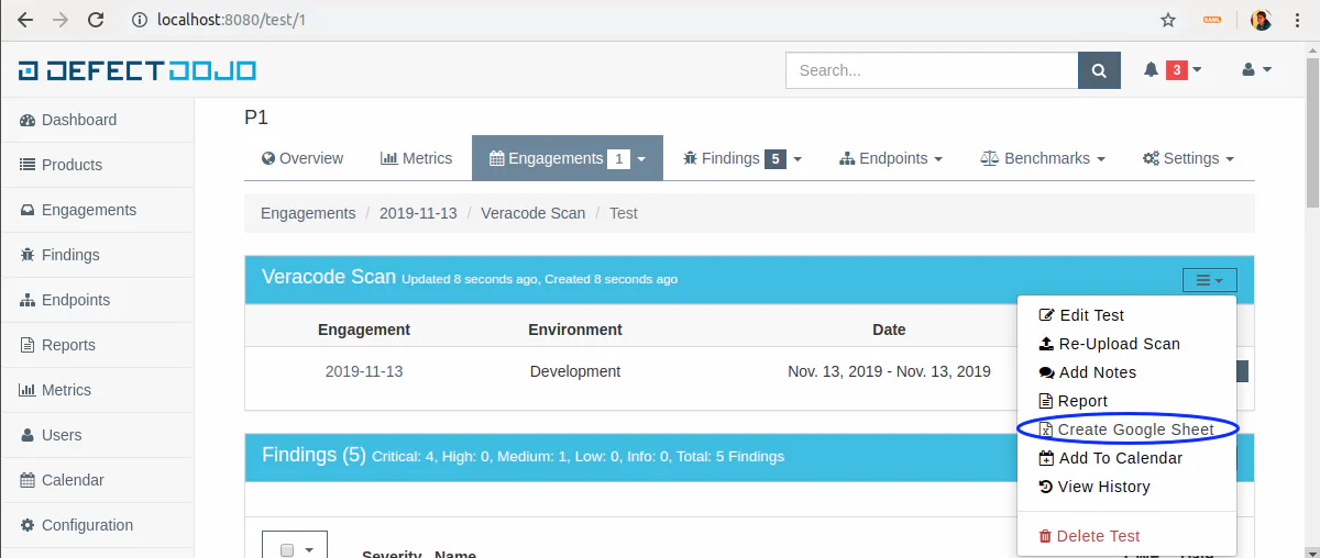 Create Google Sheet Button
