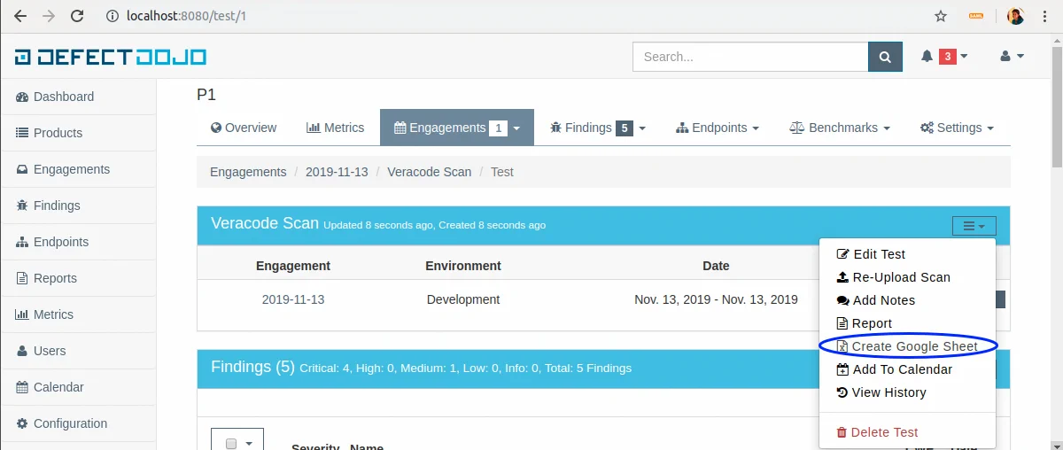 Create Google Sheet Button