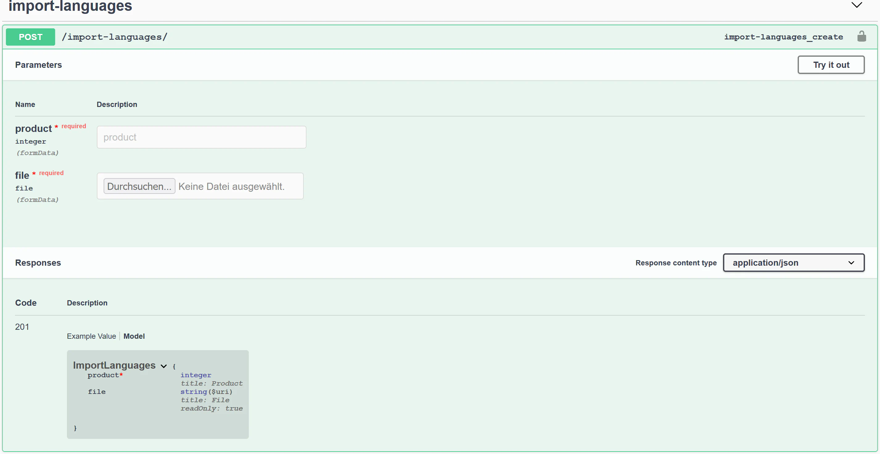 Import of cloc JSON file