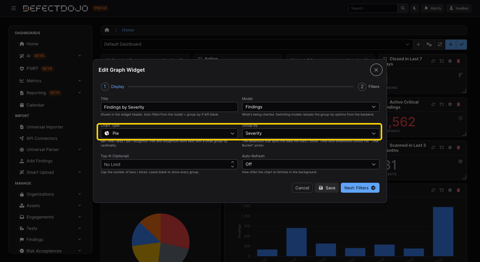 Configuring a Graph widget