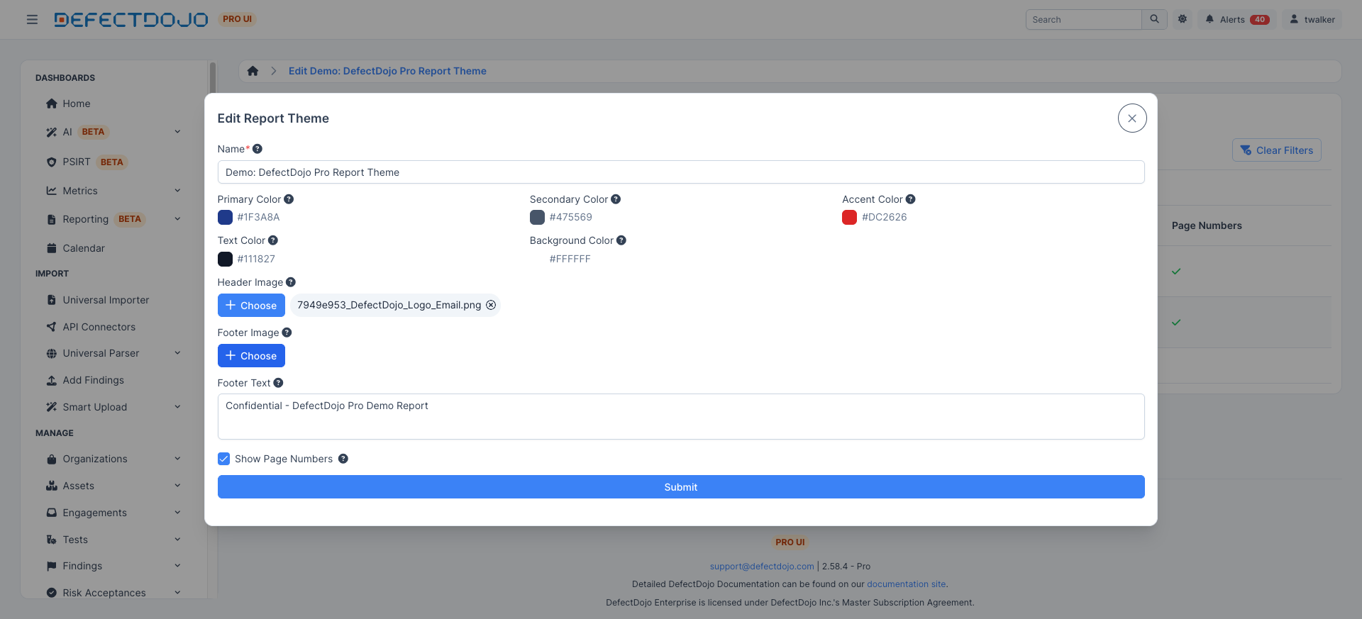 Theme edit form