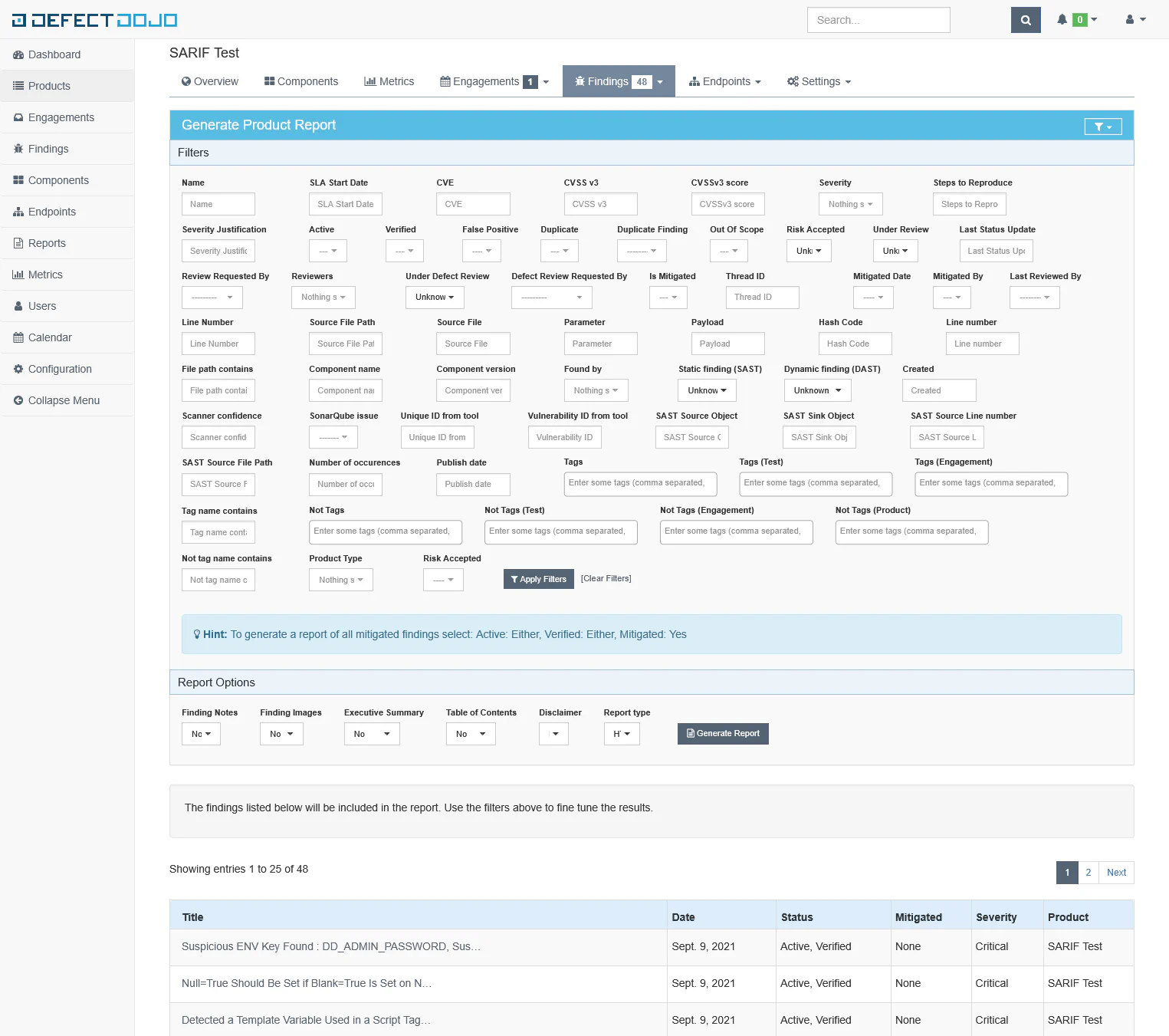 Report Listing