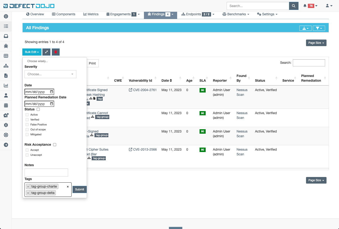 Apply changes for bulk edit tag update