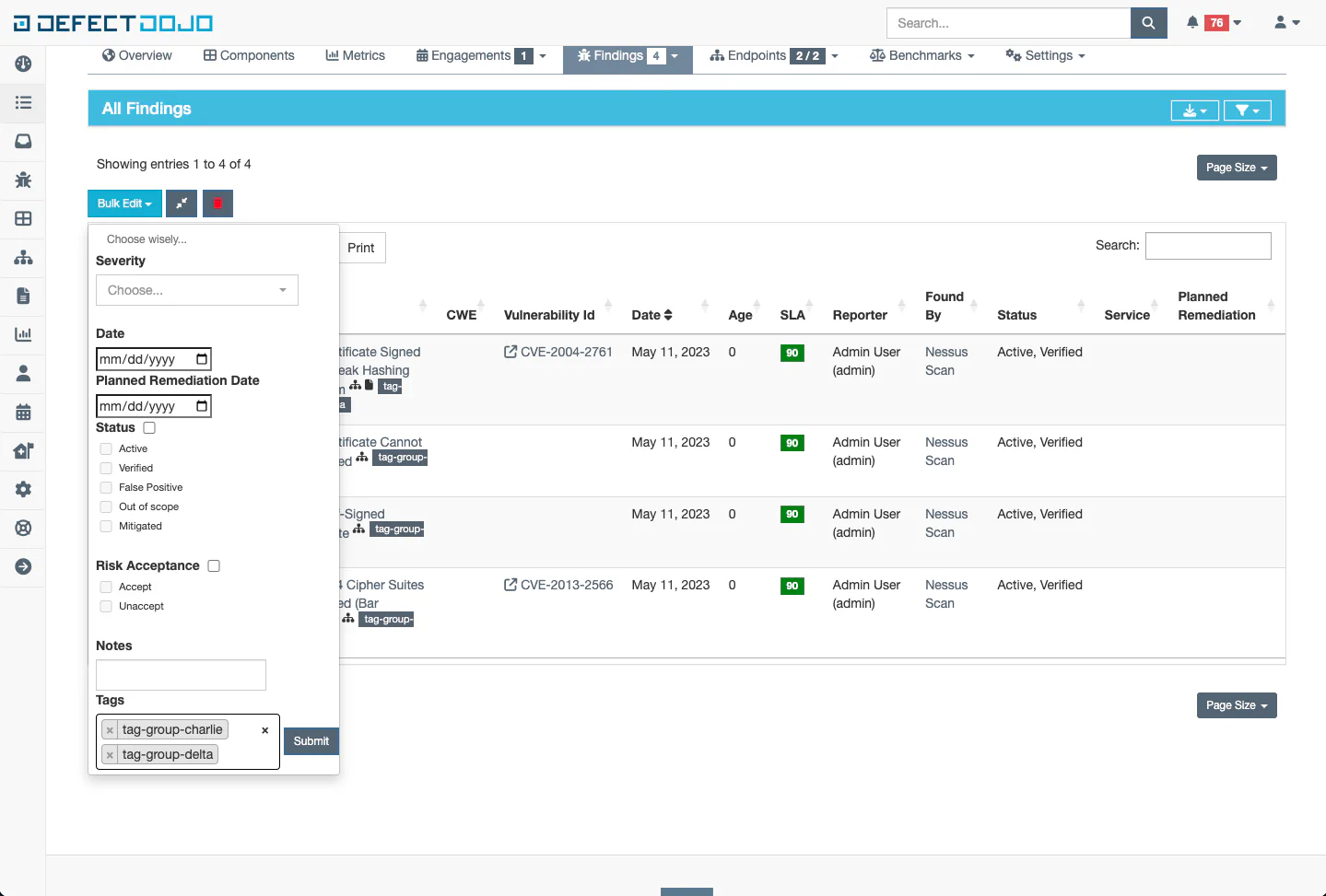 Apply changes for bulk edit tag update