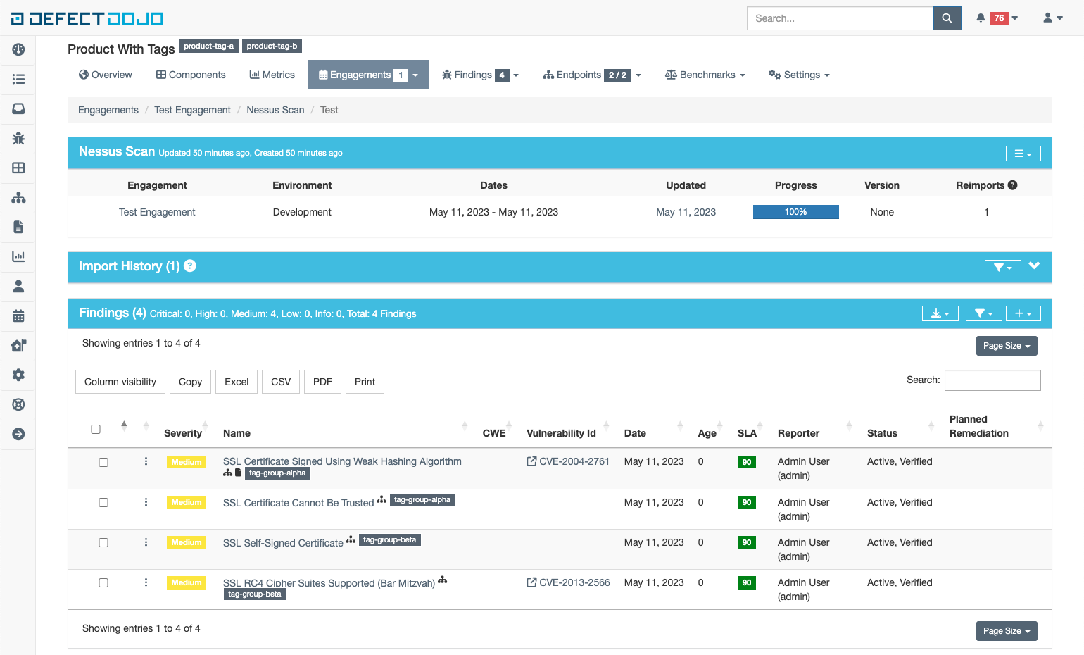 High level example of usage with tags