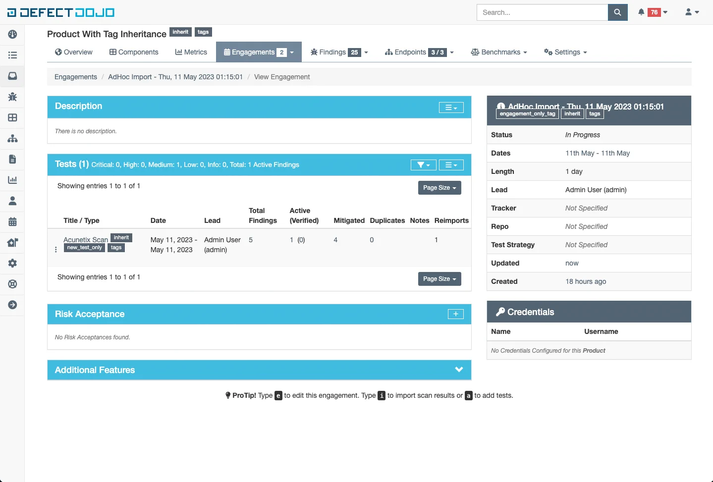 Example of inherited tags