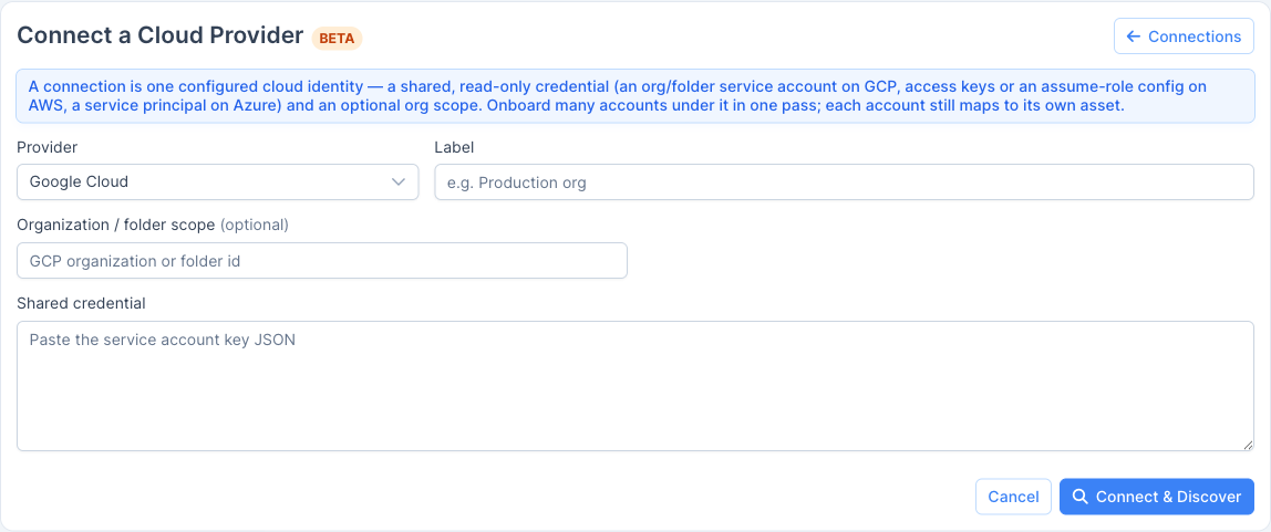 Adding a cloud connection