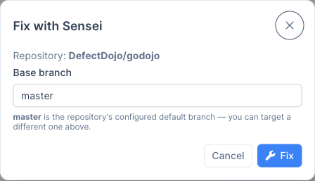 Fix with Sensei dialog