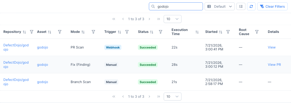 Scan Activity ledger